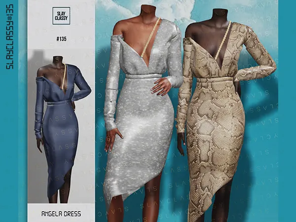 Alpha SC135AngelaDress by slayclassy - The Sims 4 Custom Content
