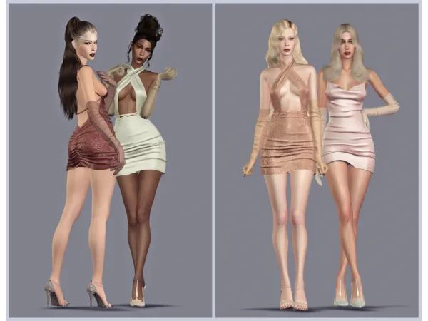 Alpha Mini dress set by plazasims - The Sims 4 Custom Content