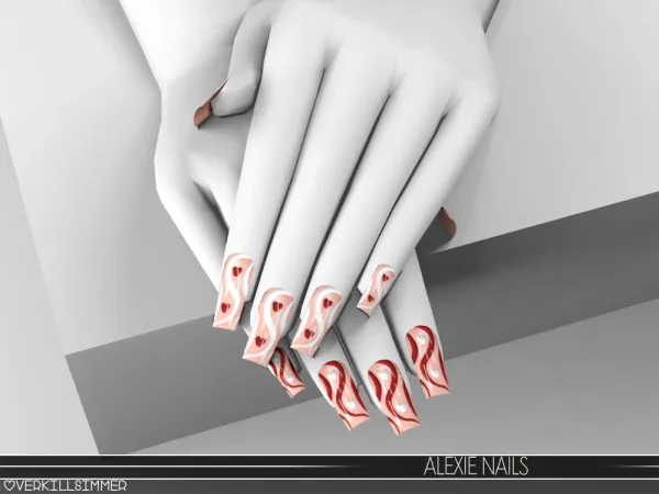 Mix Alexie nails by overkillsimmer - The Sims 4 Custom Content