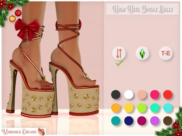Maxis Match High Heel Jingle Bells by mirroreddreamscc - The Sims 4 Custom Content