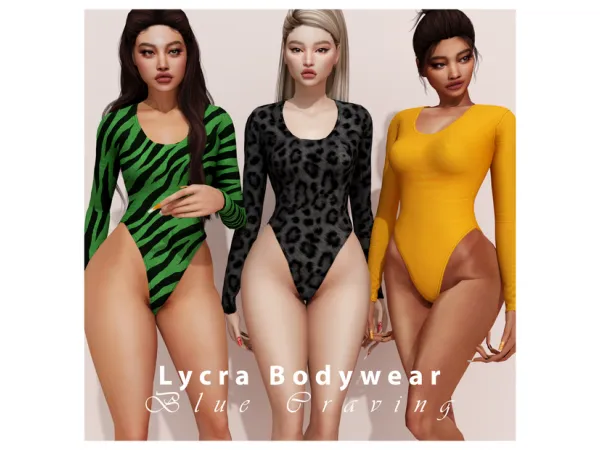 Alpha Blue Craving Lycra Bodywear by bluecraving - The Sims 4 custom content