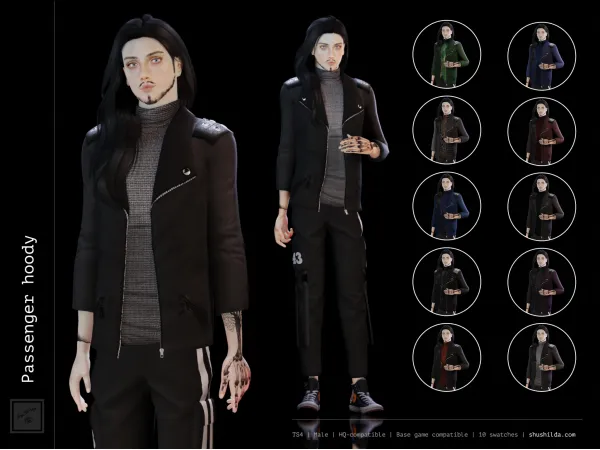 Alpha Passenger hoody by shushilda - The Sims 4 Custom Content
