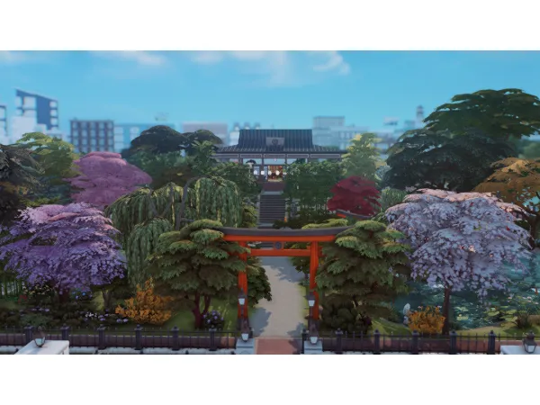 Maxis Match Japanese Botanical Garden Tea House - The Sims 4 Custom Content