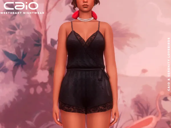 Maxis Match Sweetheart Nightwear Caio X Serenity Lovebirds Collection by caio-cc - The Sims 4 Custom Content