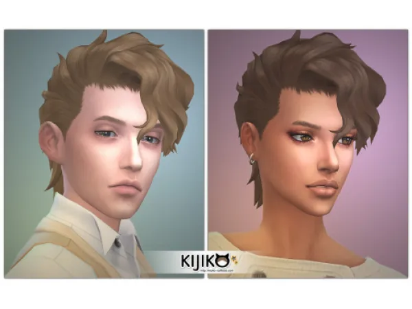 Maxis Match Short Hair with Wavy Long Bangs by simsfinds - The Sims 4 Custom Content