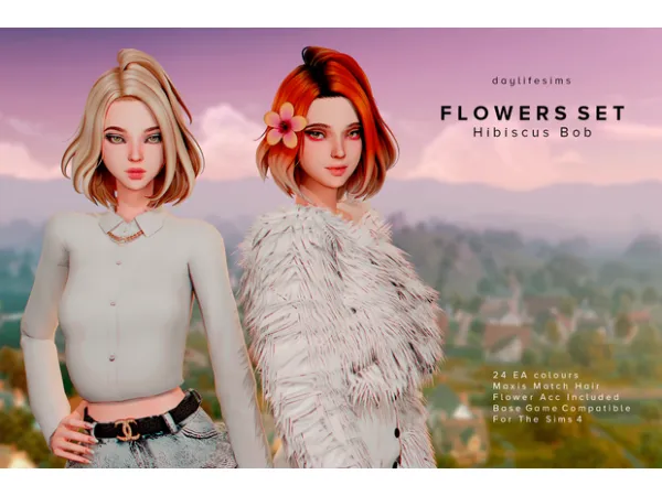 FLOWERS HAIR SET by daylifesims