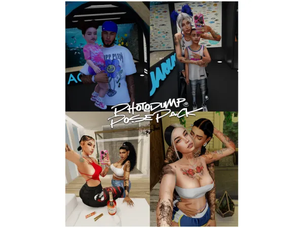 Alpha Photodump Pose Pack by simsfinds - The Sims 4 Custom Content