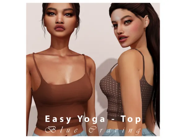 Alpha Blue Craving Easy Yoga Top by bluecraving - The Sims 4 custom content