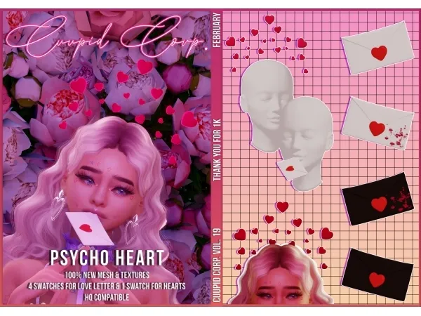 Mix cuupid corp psycho heart by missme12 - The Sims 4 Custom Content