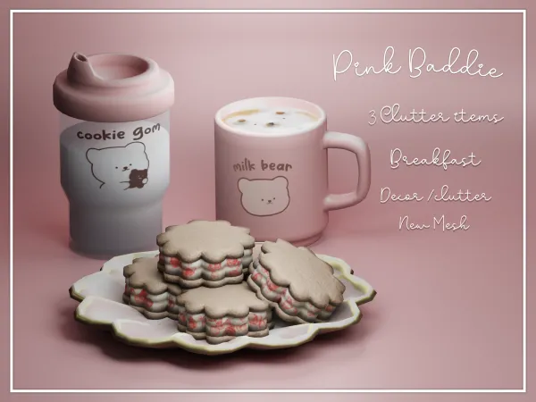 Alpha Breakfest little set by pinkbaddie - The Sims 4 Custom Content