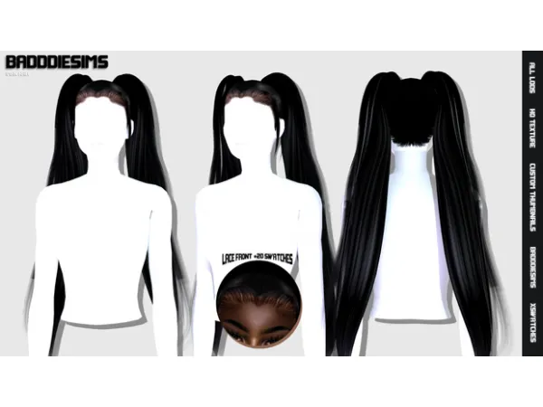Alpha IMAN HAIR by simsfinds - The Sims 4 Custom Content