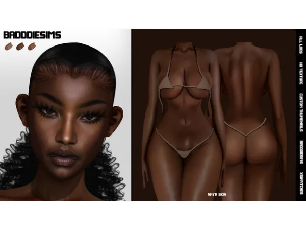 Alpha NAYA SKIN PACK by BADDDIESIMS - The Sims 4 Custom Content