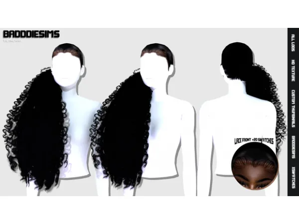 Alpha YAZMINE HAIR by simsfinds - The Sims 4 Custom Content