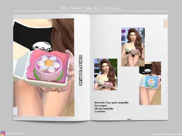 Mix Mini Flower Cake (ALL AGES) Pose by simtographies - The Sims 4 Custom Content