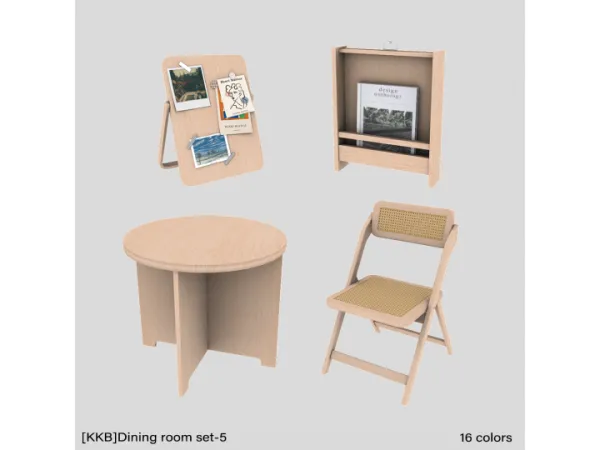 Alpha [KKB]Dining room set 5 by simsfinds - The Sims 4 Custom Content