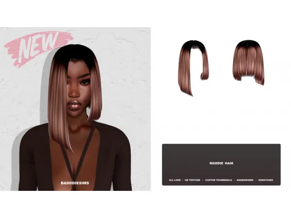 Alpha MADDIE HAIR by simsfinds - The Sims 4 Custom Content
