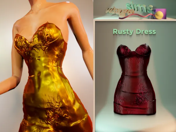 Alpha Rusty Dress by v1s4g3 - The Sims 4 custom content