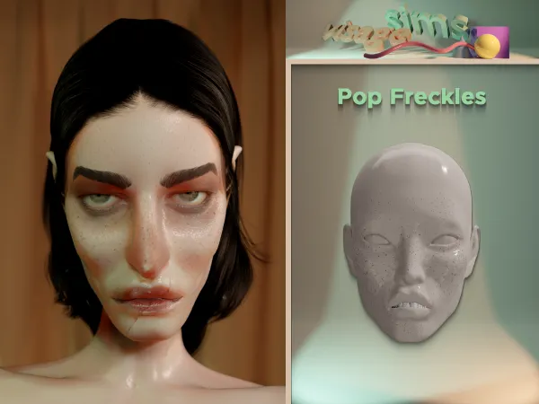 Alpha Pop Freckles by v1s4g3 - The Sims 4 custom content