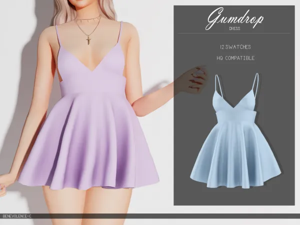 Alpha Gumdrop Dress - The Sims 4 Custom Content