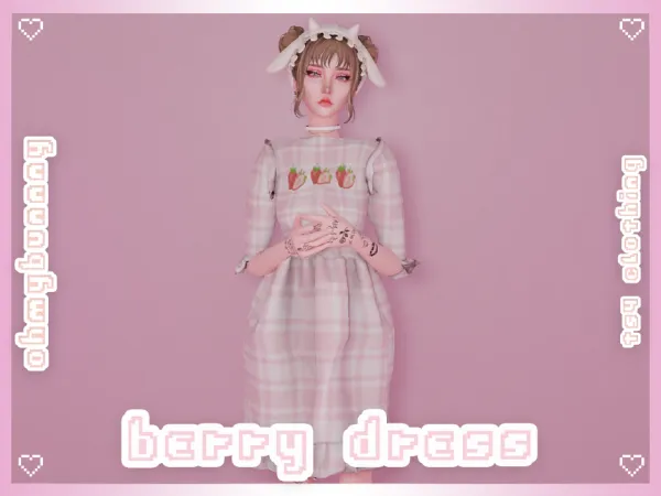 Alpha Berry Dress by ohmybunnny2 - The Sims 4 Custom Content