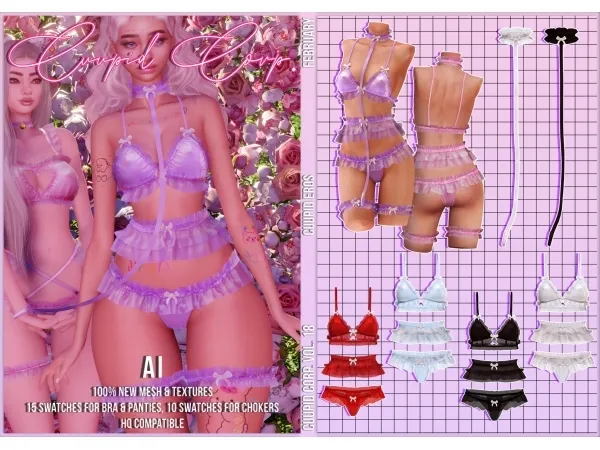 Alpha cuupid corp AI LINGERIE - The Sims 4 Custom Content
