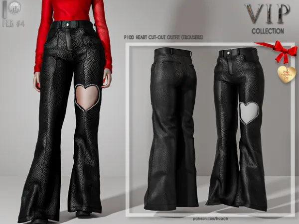 Alpha HEART CUT OUT OUTFIT (TROUSERS) P100 busra tr by busratr - The Sims 4 Custom Content