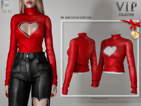 Alpha HEART CUT OUT OUTFIT (TOP) P99 tr by busratr - The Sims 4 Custom Content