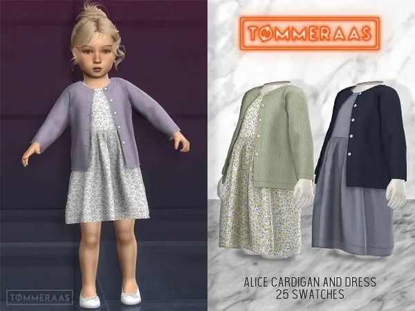 Alpha TØMMERAAS Alice Cardigan and Dress (31) - The Sims 4 Custom Content