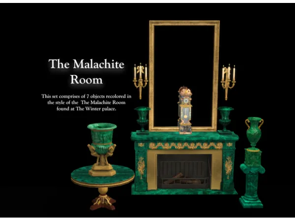 Alpha The Malachite Room by simsfinds - The Sims 4 Custom Content