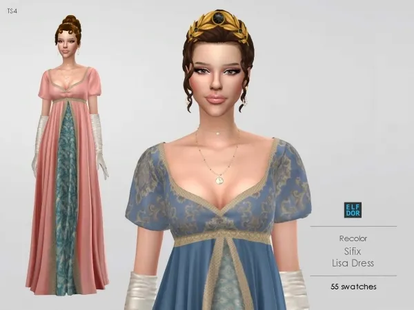 Alpha Sifix Lisa Dress RC by elfdor - The Sims 4 Custom Content
