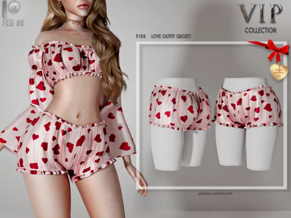 Alpha LOVE OUTFIT (SHORT) P104 tr by busra - The Sims 4 Custom Content