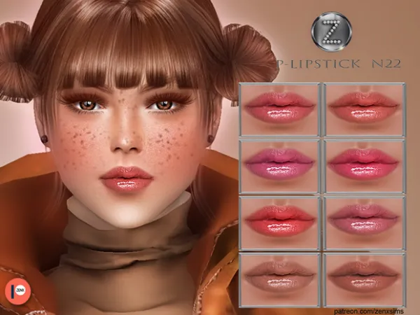 Mix LOVE P LIPSTICK N22 by zenx - The Sims 4 Custom Content