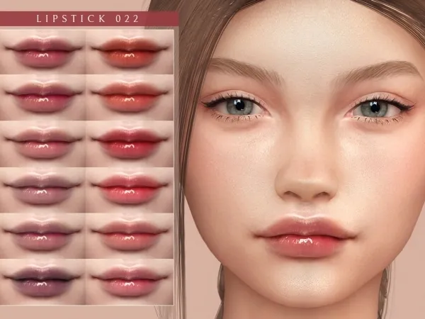 Mix Lipstick 022 by Lutessasims - The Sims 4 Custom Content