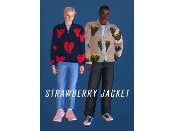 Maxis Match strawberry jacket by simsfinds - The Sims 4 Custom Content