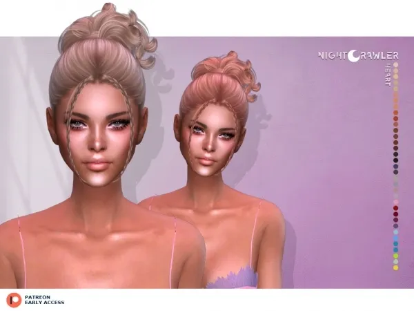 Alpha nightcrawler heart hair by nightcrawler - The Sims 4 Custom Content