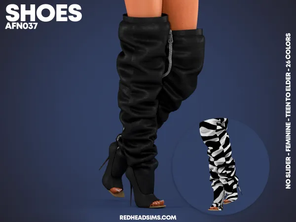 Alpha AF SHOES N037 NO SLIDER by redheadsims - The Sims 4 custom content