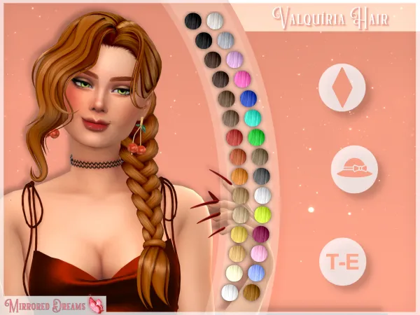 Maxis Match Valquiria Hair by mirroreddreamscc - The Sims 4 Custom Content