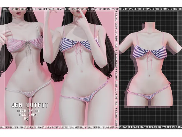 Alpha Wen outfit Babyetears - The Sims 4 Custom Content