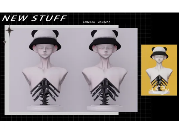 Mix Panda Hat by simsfinds - The Sims 4 Custom Content