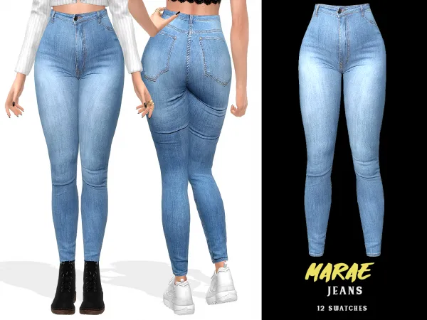 Alpha Marae Jeans by grafity-cc - The Sims 4 Custom Content