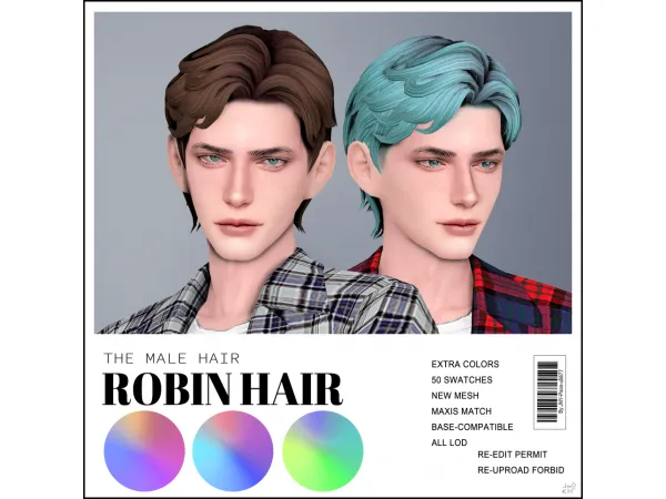 Mix [JNY] ROBIN HAIR - The Sims 4 Custom Content