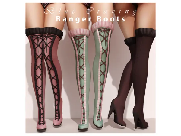 Mix Blue Craving Ranger Boots by bluecraving - The Sims 4 Custom Content