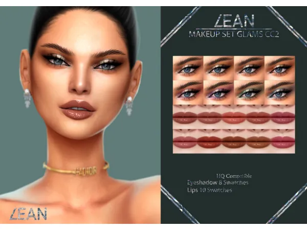 Alpha LEAN MAKE UP SET GLAMS CC2 by simsfinds - The Sims 4 Custom Content