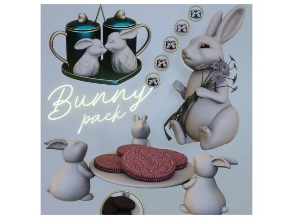 Alpha Bunny pack by puffersuffer - The Sims 4 Custom Content