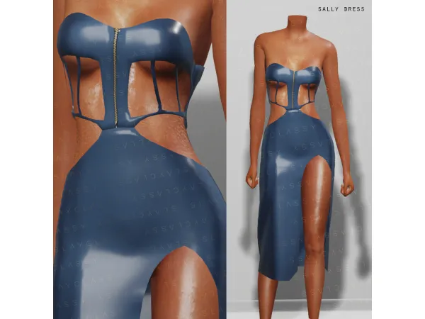 Alpha SC137 SALLY DRESS by slayclassy - The Sims 4 Custom Content