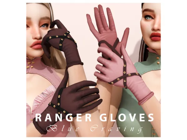 Alpha Blue Craving Ranger gloves by bluecraving - The Sims 4 Custom Content