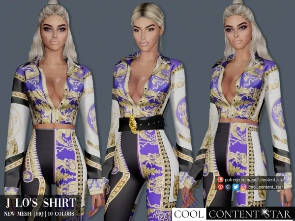 Alpha J Lo'S Shirt by cool_content_star - The Sims 4 Custom Content