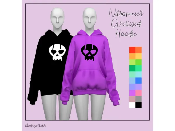 Mix NITROPANICS OVERSIZED HOODIE RECOLOUR - The Sims 4 Custom Content