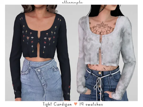 Alpha elliesimple tight cardigan by elliesimple - The Sims 4 Custom Content