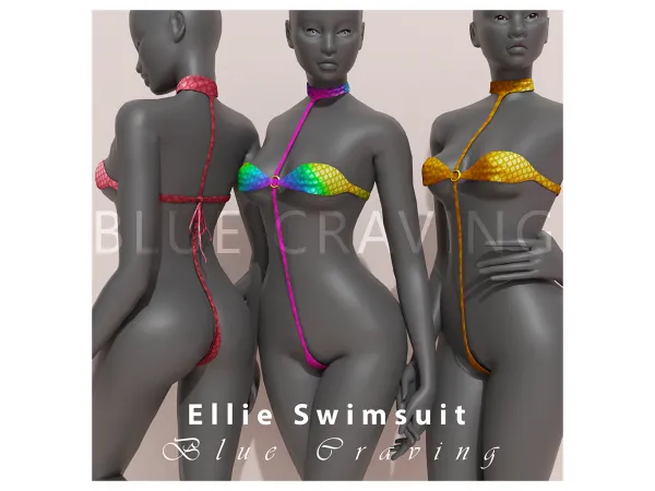 Alpha Blue Craving Ellie Swimsuit by bluecraving - The Sims 4 custom content